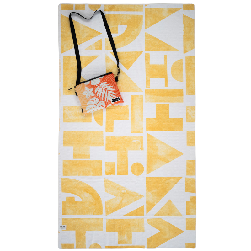 HAMI Sunset Hibiscus Eco Sand Free Towel & Bag