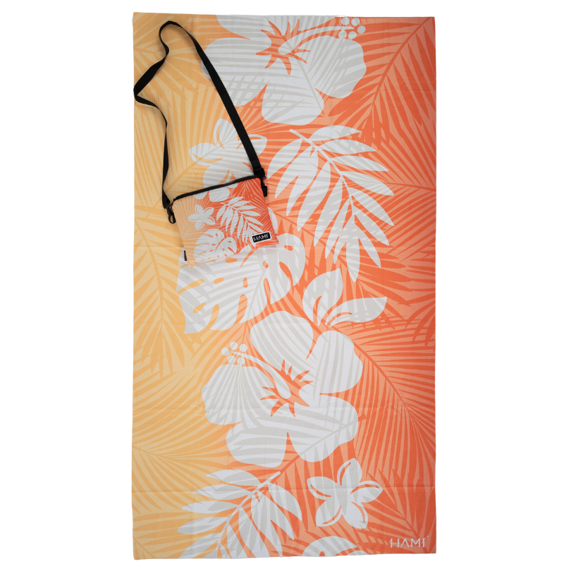 HAMI Sunset Hibiscus Eco Sand Free Towel & Bag